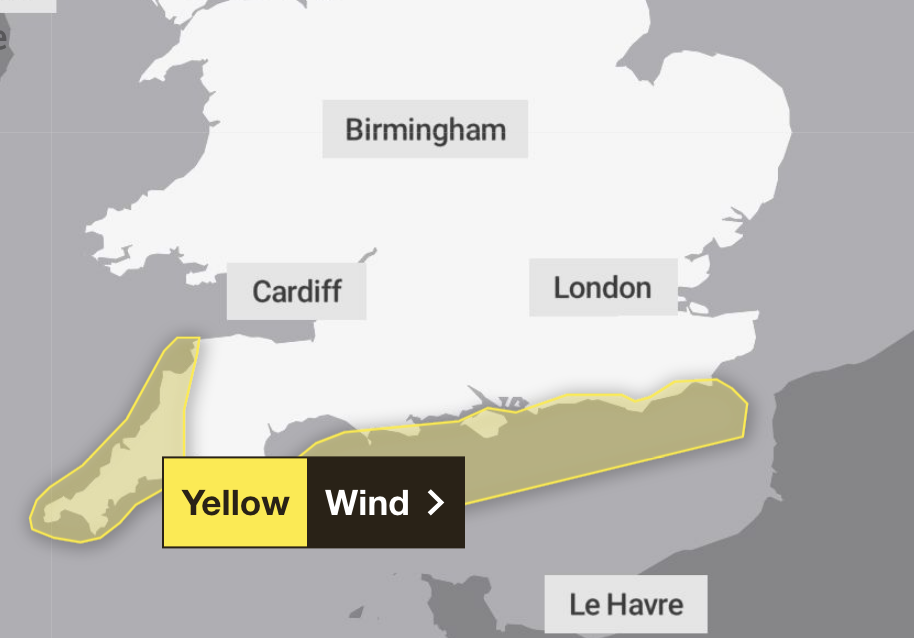 Yellow Wind Warning Hits South West and South East Today