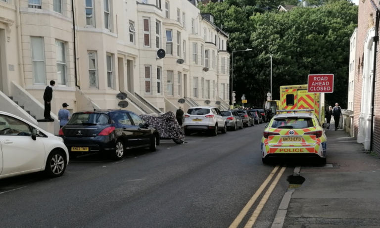Air Ambulance Touches Down Amid Police Incident in Folkestone