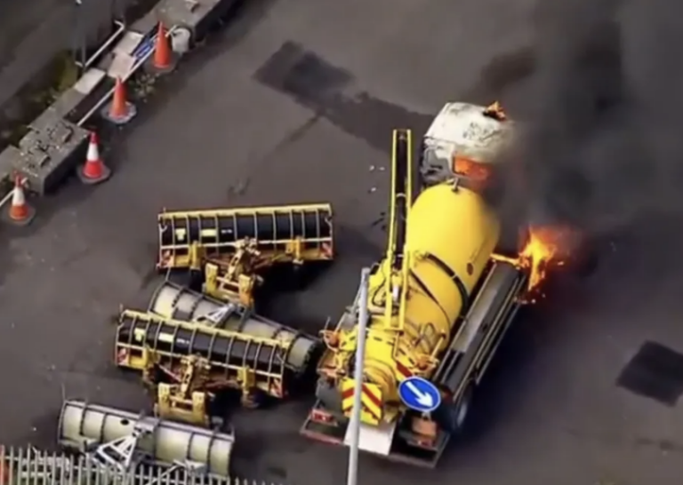 Riot Police Clash with Protesters as Lorries Set Ablaze in Belfast