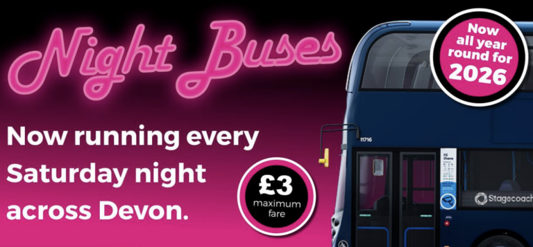 Devon Night Bus Hits 30,000 Passengers Providing Safe Rides Home