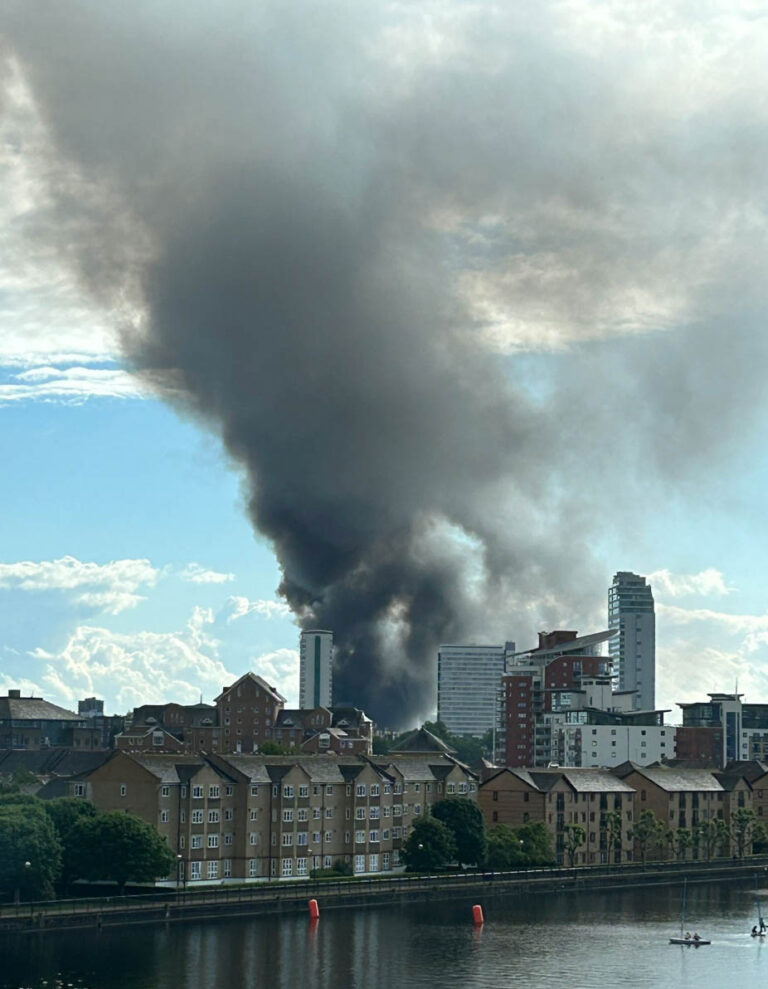 Massive Fire Breaks Out at Recycling Centre as 100 Firefighters Battle Blaze