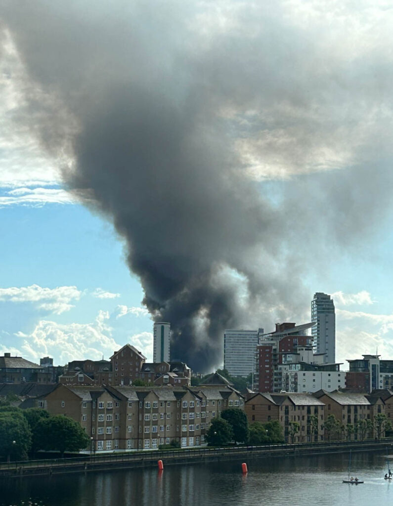 Massive Fire Breaks Out at Recycling Centre as 100 Firefighters Battle Blaze